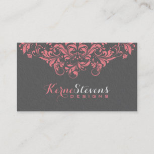 Elegant grijze Damasvaten en roze graszwitjes 2 Visitekaartje