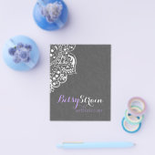 Elegant grijze Damasvaten Witte kant omkeerbaar Flyer (Enkel)