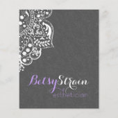 Elegant grijze Damasvaten Witte kant omkeerbaar Flyer (Voorkant)