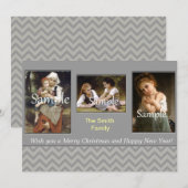 Elegant grijze feestdag, kerst, nieuwjaar feestdagenkaart (Voorkant / Achterkant)