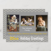 Elegant grijze feestdag, kerst, nieuwjaar feestdagenkaart (Voorkant / Achterkant)