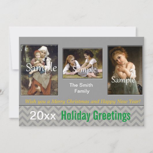 Elegant grijze feestdag, kerst, nieuwjaar feestdagenkaart (Voorkant)