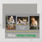 Elegant grijze feestdag, kerst, nieuwjaar feestdagenkaart (Voorkant / Achterkant)