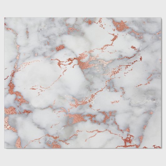 elegant grijze marmer en goudeffect van roos cadeaupapier (Vlak)