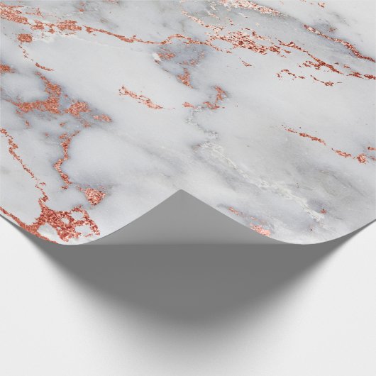 elegant grijze marmer en goudeffect van roos cadeaupapier (Hoek)