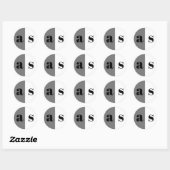 Elegant grijze monogram envelop bruiloft ronde sticker (Vel)
