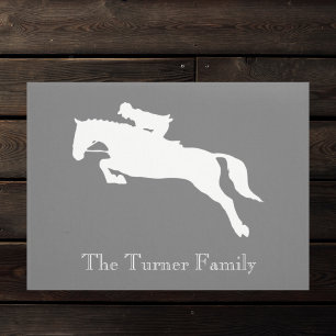 Elegant grijze paardenpendriepot show jumper deurmat