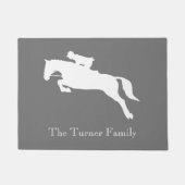 Elegant grijze paardenpendriepot show jumper deurmat (Voorkant)