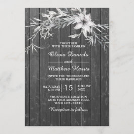 Elegant grijze roest. Floral bruiloft Kaart