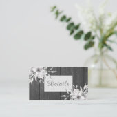 Elegant grijze roest. huwelijksgegevens informatiekaartje (Staand voorkant)