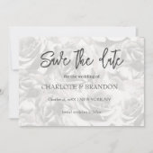 Elegant grijze Rozen die zijn aangepast aan de dat Save The Date (Voorkant)