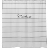 Elegant grijze stripes, familienaam Shower Curtain Douchegordijn (Voorkant)