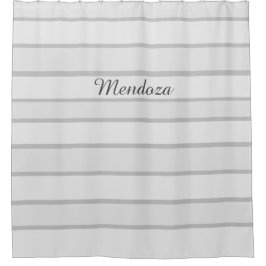 Elegant grijze stripes, familienaam Shower Curtain Douchegordijn