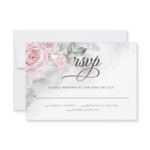 Elegant grijze Waterverf Roze rozen Barefoot Bride