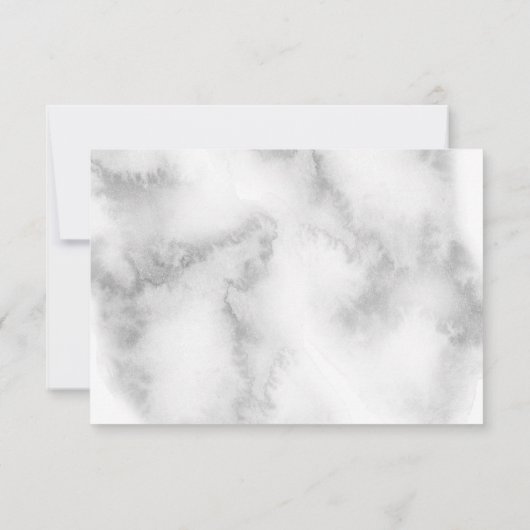 Elegant grijze Waterverf Roze rozen Barefoot Bride RSVP Kaartje (Achterkant)