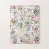 Elegant grijze waterverf rozen legpuzzel (Verticaal)