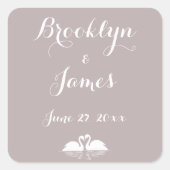 Elegant grijze weddenschappen vierkante sticker (Voorkant)