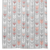 Elegant grijze witte witte roze pijlen die neerval douchegordijn (Voorkant)