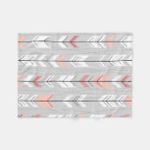 Elegant grijze witte witte roze pijlen die neerval fleece deken (Voorkant (Horizontaal))