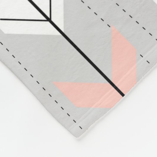 Elegant grijze witte witte roze pijlen die neerval fleece deken (Hoek)