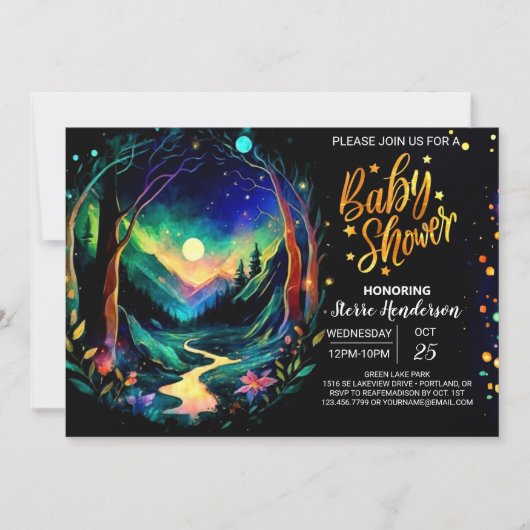 Elegant grillig bos Baby shower Kaart (Voorkant)