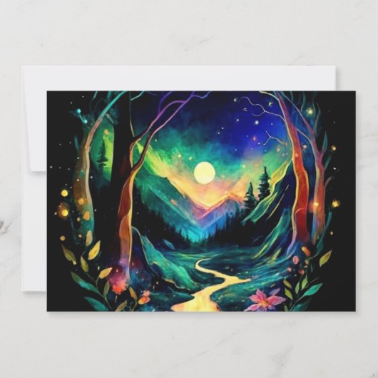 Elegant grillig bos Baby shower Kaart (Achterkant)