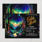 Elegant grillig bos Baby shower Kaart (Voorkant / Achterkant)