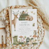 Elegant grillig bos dieren Baby shower Kaart