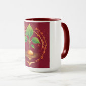 Elegant Groeiend Plant Ontwerp op Maroon Mok (Voorkant rechts)