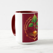 Elegant Groeiend Plant Ontwerp op Maroon Mok (Voorkant links)