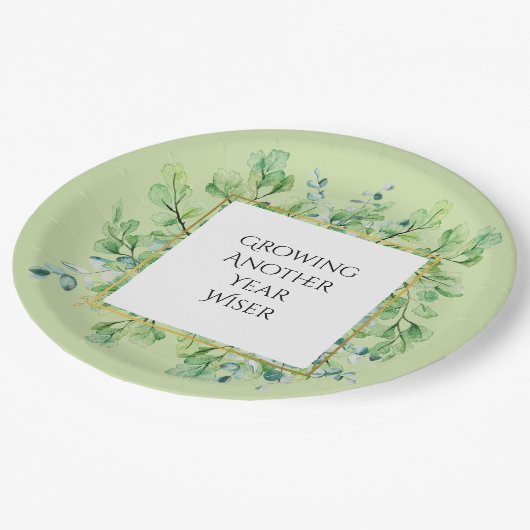 Elegant groen aangepaste verjaardagsfeest Borden Papieren Bordje (Gekanteld)
