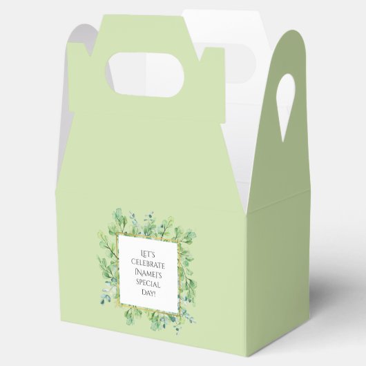 Elegant groen aangepaste verjaardagsfeestje gunstb bedankdoosjes (Geopend)