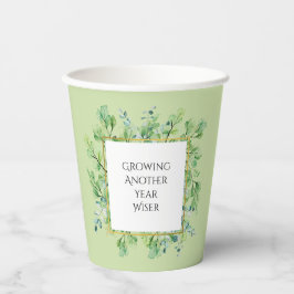 Elegant groen Aangepaste verjaardagsfeestje Papier Papieren Bekers