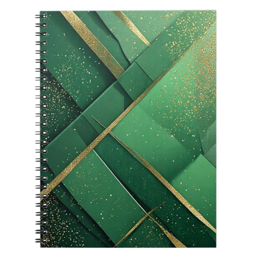 💚 Elegant Groen Abstract Glitter Modern Design 💚 Notitieboek (Voorkant)