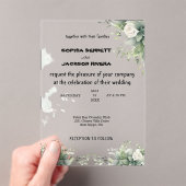 Elegant groen Acryl bruiloft uitnodiging (Insitu (Draagbaar))