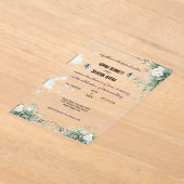 Elegant groen Acryl bruiloft uitnodiging (Laagn)