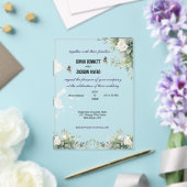 Elegant groen Acryl bruiloft uitnodiging (Insitu (Huwelijk))