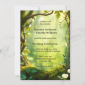 Elegant groen alles in één bos bruiloft kaart (Voorkant)