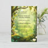 Elegant groen alles in één bos bruiloft kaart (Staand voorkant)