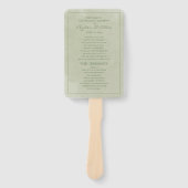 Elegant groen aquarel trouwprogramma handwaaier (Voorkant)