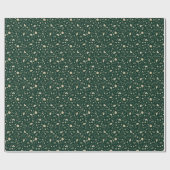Elegant groen & beige kerst element monogram cadeaupapier (Vlak)