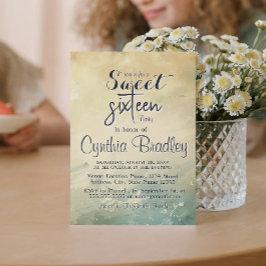 Elegant groen beige lieve zestien verjaardagsfeest kaart