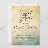 Elegant groen beige lieve zestien verjaardagsfeest kaart (Voorkant)