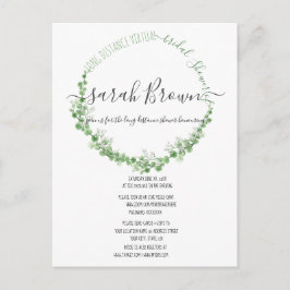 ELEGANT GROEN & BEIGE LOOF BRUIDELIJKE DOOP BRIEFKAART