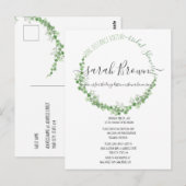 ELEGANT GROEN & BEIGE LOOF BRUIDSSHOWER BRIEFKAART (Voorkant / Achterkant)