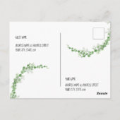 ELEGANT GROEN & BEIGE LOOF BRUIDSSHOWER BRIEFKAART (Achterkant)