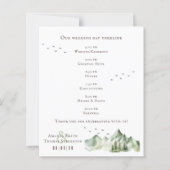 Elegant groen berglandschap huwelijksprogramma (Voorkant)