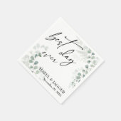 Elegant groen beste dag ooit bruiloft servet (Hoek)