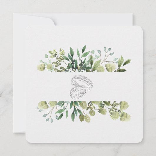 Elegant groen Bewaar de datum bruiloft uitnodiging (Achterkant)