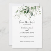 Elegant groen Bewaar de Datumuitnodiging Kaart (Voorkant)